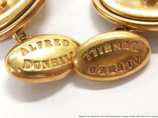 Scarce Alfred Dunhill Heavy 18k Gold Diamond Cufflinks Vintage Art Deco 14gr 4