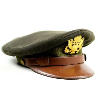 Ww2 Us Army Air Forces Usaaf Officer Dress Cap Visor Hat Od Wool Gabardine