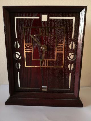 Vintage Charles Renni Mackintosh Style Wooden Clock Carrick Scotland
