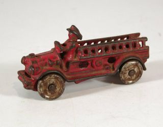 1920s Cast Iron Fire Engine Ladder Truck Toy By A C Williams In Paint