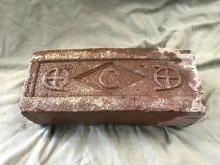 1880 Antique Clay Cook Brick Co Of State Farm,  Massachusetts W/ Logo Brick Assn