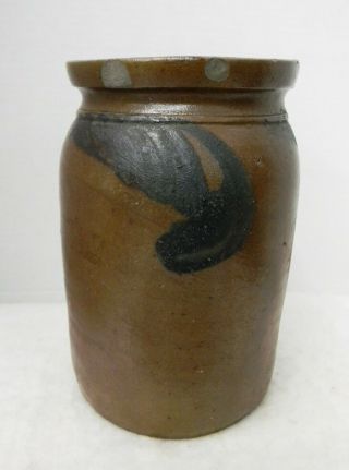 Strasburg VA Area Blue Decorated Stoneware 1/2 Gallon Jar,  Attr.  S.  Bell,  1800 ' s 2