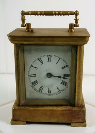 Antique Waterbury Miniature Carriage Clock - 4.  5 In - Missing Bell & Glass Sides