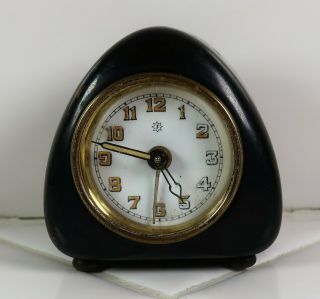 German Art Deco Miniature / Traveling Alarm Clock - Junghans - 2 In