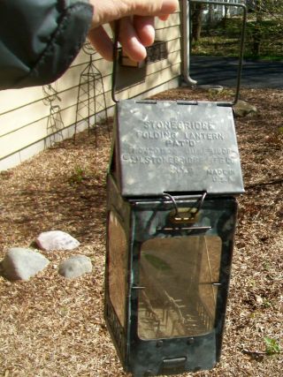 Vintage Stonebridge Mfg Co Folding Lantern 1908 Wwi Trench Military Army Usa