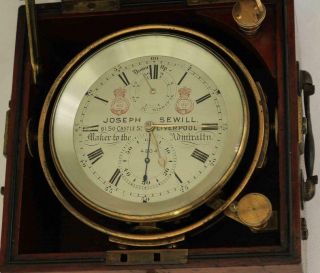 Joseph Sewill Liverpool Antique Marine Ships 56hr Chronometer 4804 Gwo