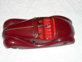 Vintage German Schuco Examico 4001 Tin Wind Up Car Red Incomplete