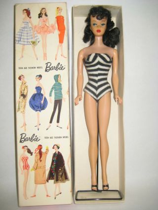 Vintage Barbie Doll Ponytail Brunette 1959 W/box