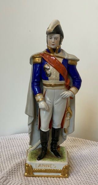 Antique French Military Soldier Porcelain Figurine German Scheibe " Lannes "