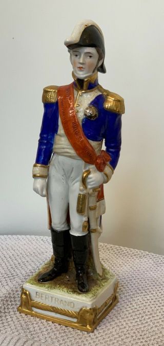 Antique French Military Soldier Porcelain Figurine German Scheibe " Bertrand "