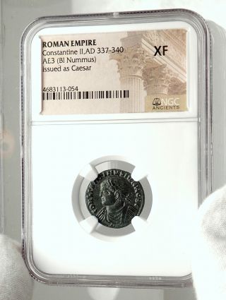 Constantine Ii Junior Authentic Ancient 320ad Roman Coin Campgate Ngc I76301