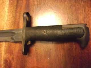 Vintage WWII US M1 Garand Bayonet U.  F.  H.  1942 Flaming Bomb US Scabbard 4