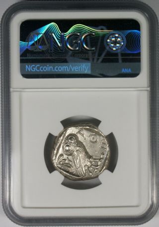 Ancient Attica Athens 440 - 404 BC Athena Owl Tetradrachm Silver Coin NGC CH XF 4