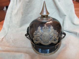 Wwi German Pickelhaube - Rare Metal Pickelhaube With Chinstrap And Liner