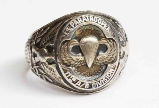 Wwii U.  S.  Paratroopers 11th Airborne Div.  Ring - Vintage 1940s