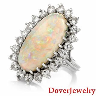 Antique Diamond 6.  50ct Opal 14k Gold Cocktail Ring 7.  3 Grams Nr