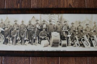 WWI YARD LONG PANORAMIC PHOTO 137TH FIELD ARTILLERY BAND CAMP SHELBY MISSISSIPPI 3