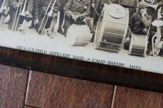 WWI YARD LONG PANORAMIC PHOTO 137TH FIELD ARTILLERY BAND CAMP SHELBY MISSISSIPPI 5