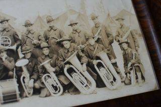 WWI YARD LONG PANORAMIC PHOTO 137TH FIELD ARTILLERY BAND CAMP SHELBY MISSISSIPPI 8