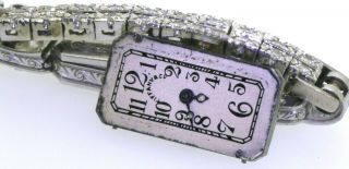 Tiffany & Co antique Art Deco Platinum 3.  49CT VS diamond ladies mechanical watch 4