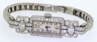 Tiffany & Co antique Art Deco Platinum 3.  49CT VS diamond ladies mechanical watch 6