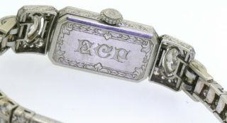 Tiffany & Co antique Art Deco Platinum 3.  49CT VS diamond ladies mechanical watch 8