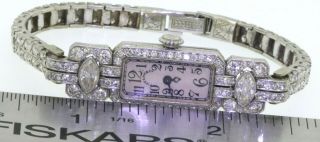 Tiffany & Co antique Art Deco Platinum 3.  49CT VS diamond ladies mechanical watch 9