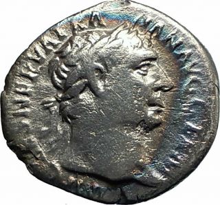Trajan 101ad Rome Authentic Ancient Silver Roman Coin Victory I76235