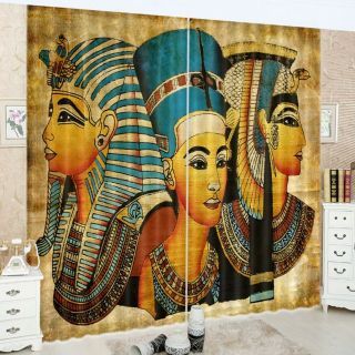 Ancient Egyptian Woman Window Curtains Mural 3d Printing Blockout Drapes Fabric