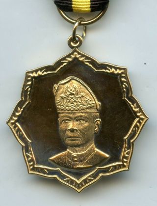 MALAYSIA STATE PAHANG SULTAN AHMAD SHAH 80th BIRTHDAY MEDAL 1st CLASS SILVER - GIL 2