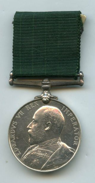 British Volunteer Force Long Service Medal Edward Vii 7th Lanc: R.  G.  A.  V.