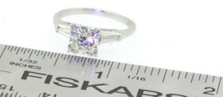 Antique Platinum 1.  70CTW VS1 diamond wedding/engagement ring w/ 1.  40CT ctr. 2