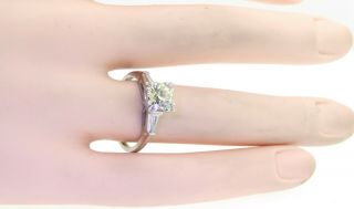 Antique Platinum 1.  70CTW VS1 diamond wedding/engagement ring w/ 1.  40CT ctr. 5