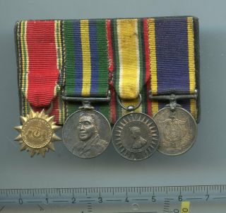 BRUNEI POLICE MEDAL GROUP OF MINIATURE RARE SILVER 3
