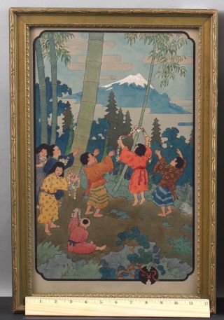 Antique FREDERICK RICHARDSON Japanese Folklore Illustration Watercolor Painting 2
