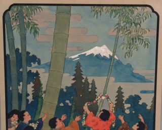 Antique FREDERICK RICHARDSON Japanese Folklore Illustration Watercolor Painting 7