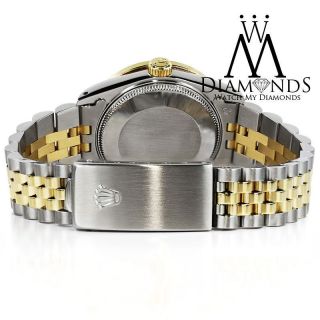 Ladies Rolex Steel & Gold 26mm Datejust Watch Pink String Dial Ruby & Diamond 6
