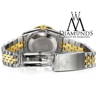 Ladies Rolex Steel & Gold 26mm Datejust Watch Pink String Dial Ruby & Diamond 7
