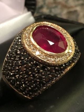 BH EFFY 14k Solid Gold Natural Ruby & Diamond Cocktail Ring 11.  6 Grams 2