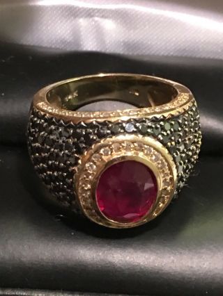 BH EFFY 14k Solid Gold Natural Ruby & Diamond Cocktail Ring 11.  6 Grams 5