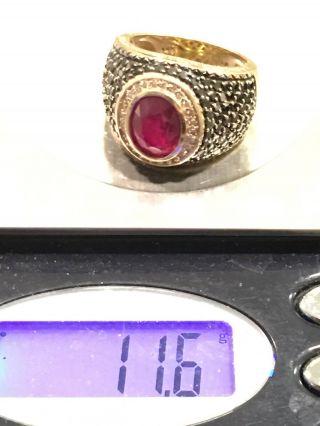 BH EFFY 14k Solid Gold Natural Ruby & Diamond Cocktail Ring 11.  6 Grams 6
