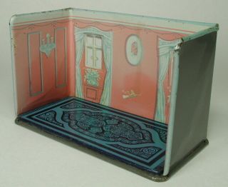 Vintage Marx Newlywed Tin Litho Bedroom with Furniture 1920 ' s 4