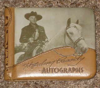 Vintage Hopalong Cassidy Embossed Image Zippered Autograph Book