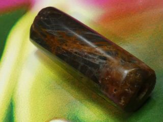 Ancient Pre - Columbian Tairona Gorgeous Jasper Tube Bead Tops 42.  2 By 14.  5 Mm