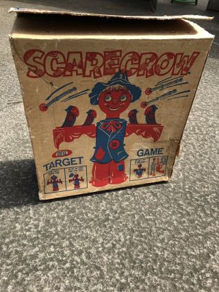 Vintage 1964 Ideal Toy Scarecrow Crow Target Game,  Only Missing Darts,  W Box