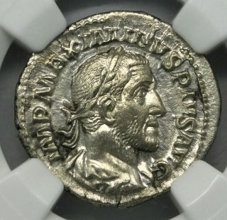 NGC Ch XF 4/5 - 3/5 Maximinus.  AR Denarius Exquisite Ancient Roman Silver Coin 3