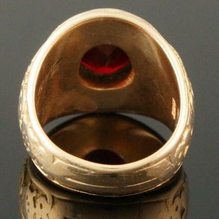 Heavy Solid 10K Gold & Red Stone York State Maritime Academy,  Class Ring,  NR 7