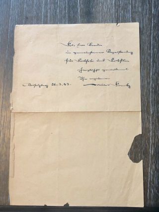 Letter To Eva Braun 1943