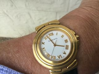 Vintage 18k Solid Gold Tiffany & Co Intaglio Mans Watch Box & Paper