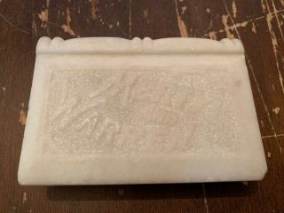Antique Victorian Marble Or Alabaster Book Shaped Paperweight